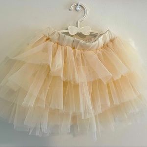 Girl’s Champagne Ruffled Tutu/Tulle Skirt